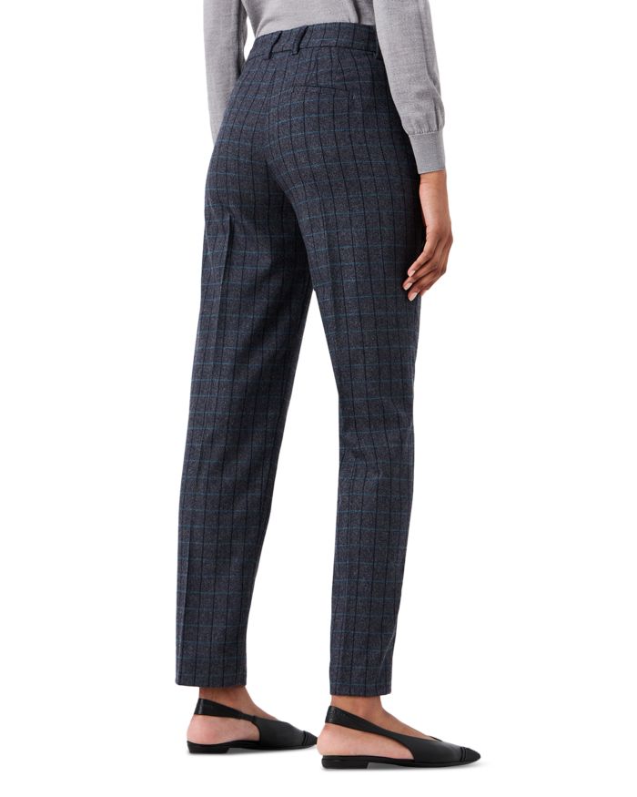 Windowpane Slim Leg Trousers