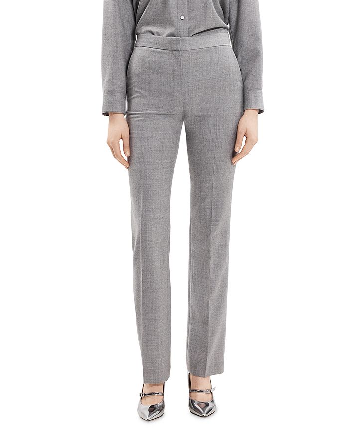 Theory Wool Slim Straight Pants | Bloomingdale's