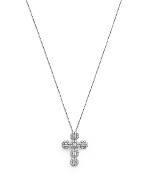 Bloomingdale's Diamond Cross Pendant Necklace in 14K White Gold, 0.75 ct. t.w.