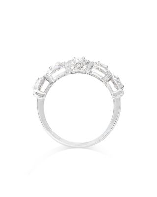 Diamond Emerald Cut Halo Ring in 18K White Gold, 1.50 tcw