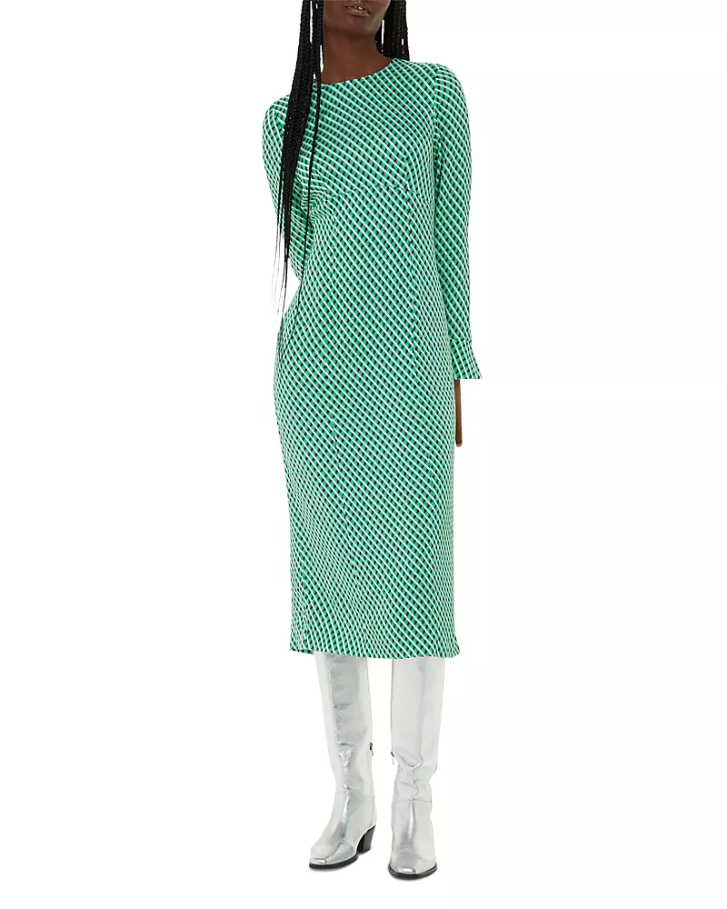 Whistles Crosshatch Print Minimal Dress