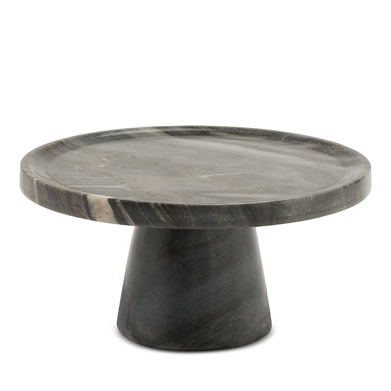 Blue Pheasant Samantha 7.5 Marble Cake Stand In Gray Marble