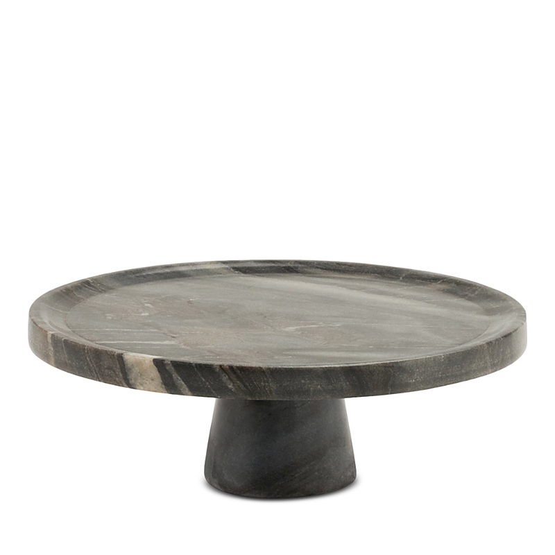 Blue Pheasant Samantha 11.5 Marble Cake Stand In Gray Marble