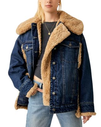 Free People Holly Cozy Denim Jacket Bloomingdale s