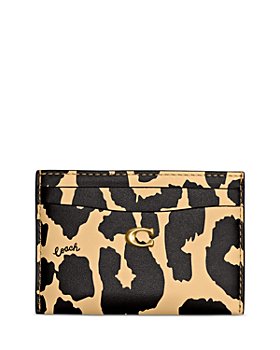 COACH Leopard Print Leather Half Flap Crossbody Card Case