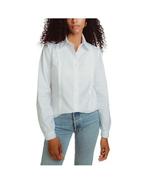 Madri Collection The Work Stripe Nursing Shirt In White