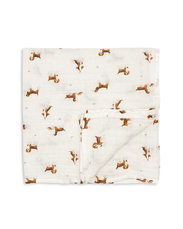 FIRSTS by petit lem Boys Dog Print Swaddle Blanket Baby