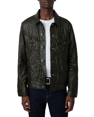 mementos ZADIG&VOLTAIRE レザージャケット Women's Black Crinkled Leather Jacket | Zadig&Voltaire