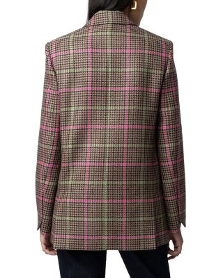 Zadig & Voltaire Vow Check Print Wool Blazer | Bloomingdale's