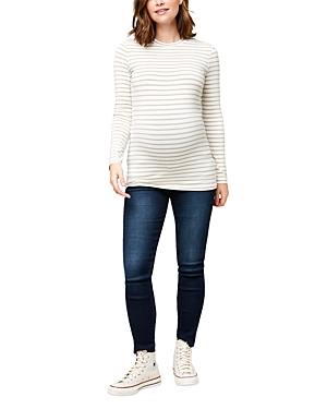 Nom Maternity Liv Maternity T-shirt In Oat Stripe