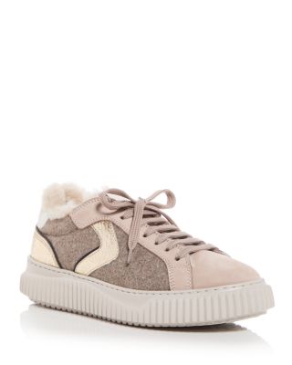 Voile Blanche - Women's Lipari Shearling Low Top Sneakers