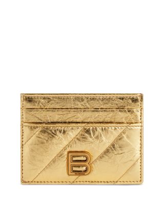 Balenciaga Crush Card Holder Metallized Quilted