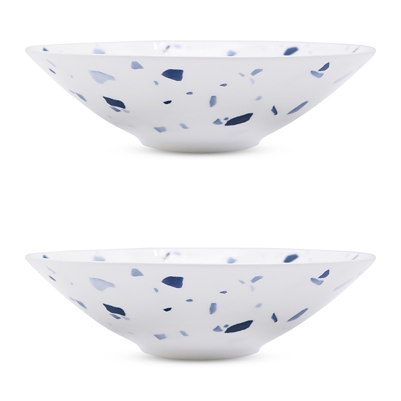 Twig New York Terrazzo Azzurro Soup/pasta Bowls, Set Of 2 In Blue