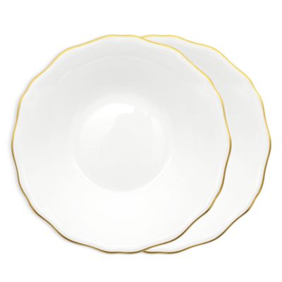 Amelie Brushed Gold 9" Soup Pasta Bowl, Set of 2