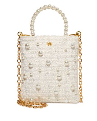 Lele Sadoughi Paloma Faux Pearl Tweed Crossbody Tote  display picture 3
