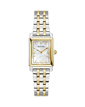 Bulova Women's Classic Sutton Two-tone Stainless Steel Bracelet Watch 21mm In Silver/two-tone
