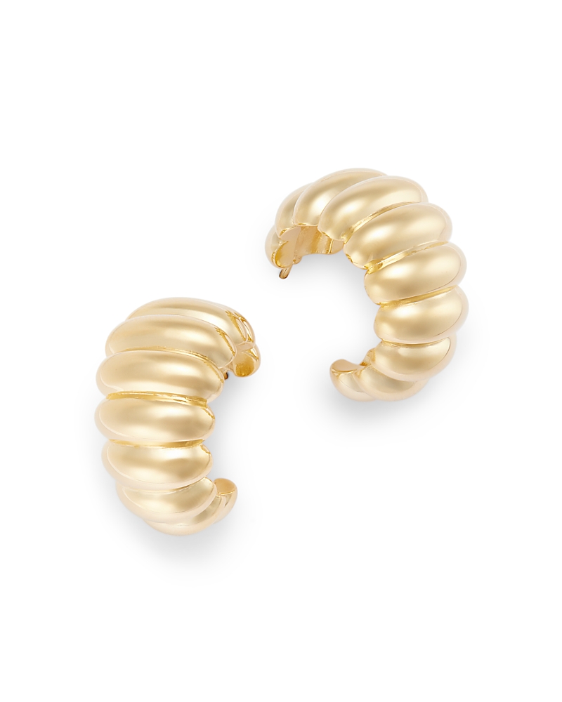 Bloomingdale's Fine Collection Shrimp Look Huggie Hoop Earrings in 14K Yellow Gold
