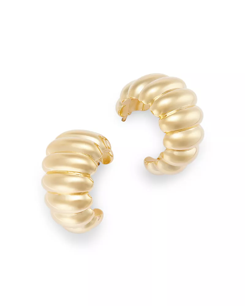 Bloomingdale's Fine Collection Shrimp Look Huggie Hoop Earrings in 14K Yellow Gold