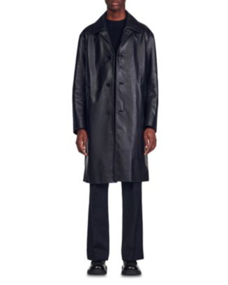 Sandro Long Leather Coat | Bloomingdale's