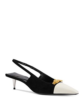 Gucci - Women's Tiger Hardware Pointed Toe Slingback Pumps