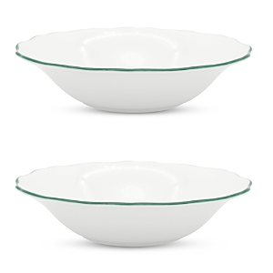 Prouna Amelie 9 Soup Pasta Bowl, Set Of 2 In Green/white