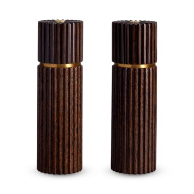 Hand Carved Ribbed Salt and Pepper Mills