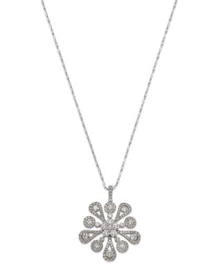 Bloomingdale's Diamond Flower Pendant Necklace In 14K White Gold, 2.30 ...