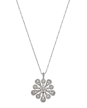 Bloomingdale's Diamond Flower Pendant Necklace In 14k White Gold, 2.30 Ct. T.w.