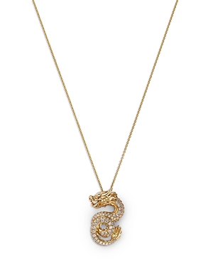 Bloomingdale's Diamond Dragon Pendant Necklace In 14k Yellow Gold, 0.40 Ct. T.w.