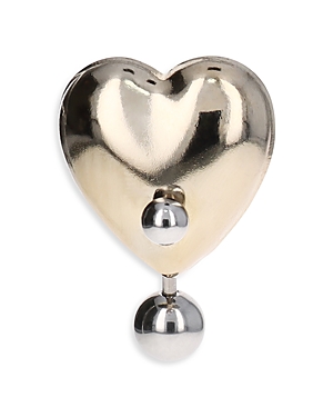 Justine Clenquet Nic Ball & Heart Stud Earring In Gold/silver