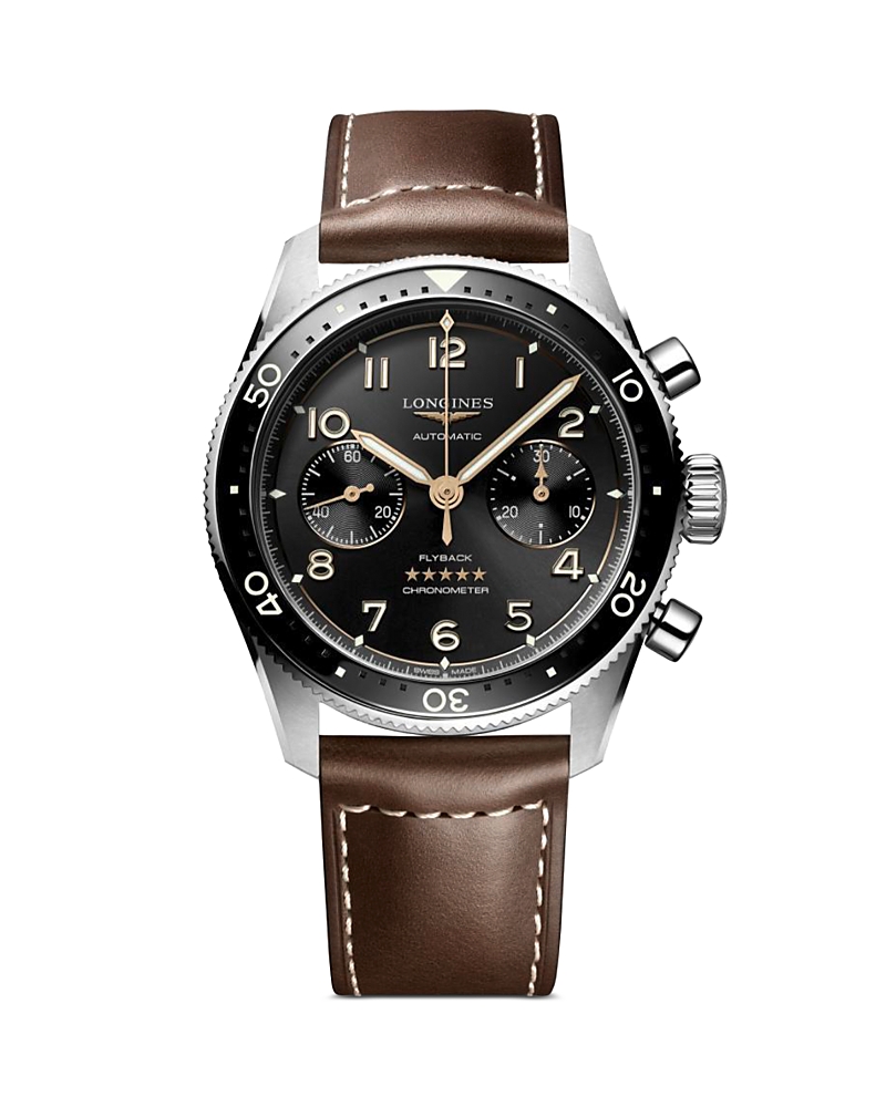 Longines Spirit Flyback Chronograph, 42mm In Black/brown