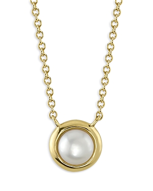 Moon & Meadow 14k Yellow Gold Pearl Pendant Necklace, 17-18 In White/gold