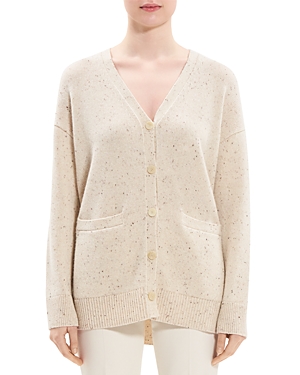 THEORY WOOL CASHMERE DONEGAL CARDIGAN
