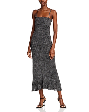 Shop Proenza Schouler White Label Lorenia Metallic Maxi Dress In Black/silver