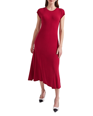 Hobbs London Reena Knit Midi Dress In Berry Red