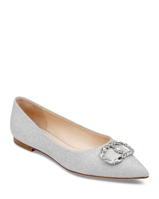 Dee Ocleppo Women's Embellished Glitter Pointed Toe Flats