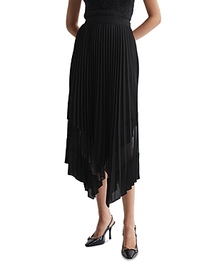 Shop Reiss Dina Pleated Skirt In Black