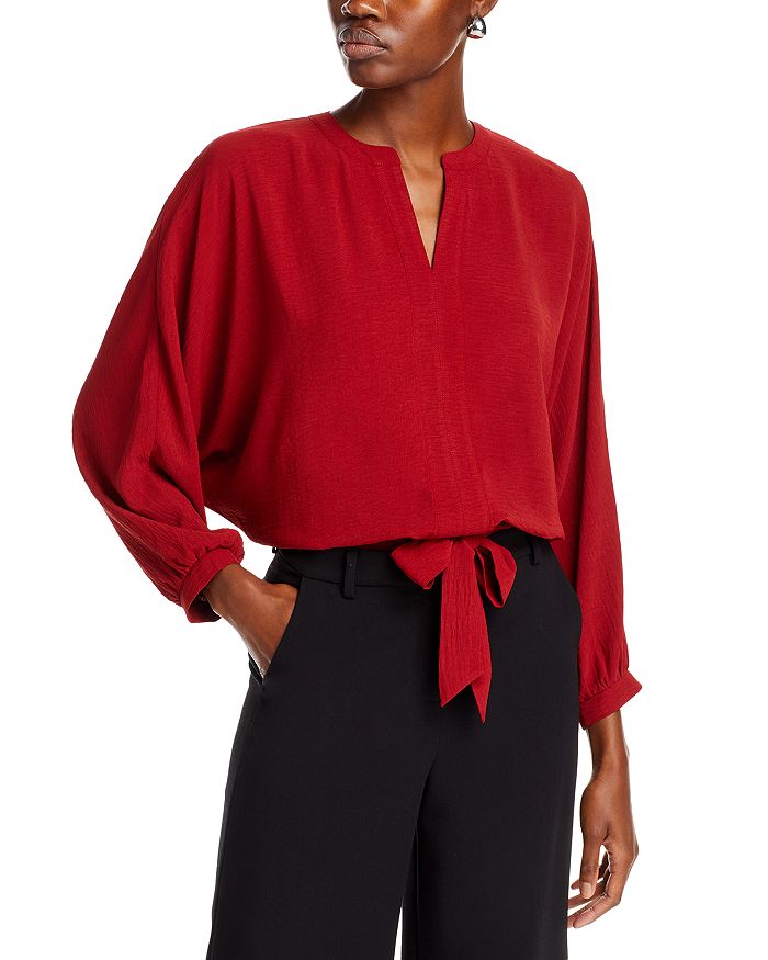Status by Chenault Dolman Sleeve Tie Front Top Bloomingdale's