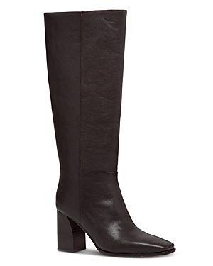 Shop Paige Women's Faye Tall Leather Boots In Chocolate