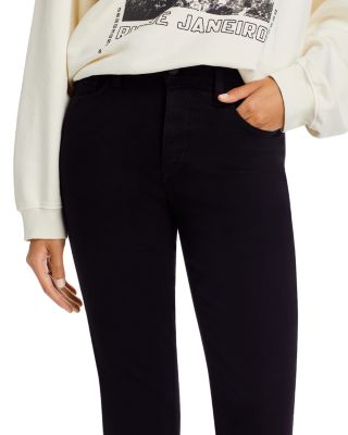 Kendra High Rise Crop Flare Jeans in Black
