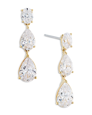 Shop Nadri Chiara Linear Drop Earrings In Gold
