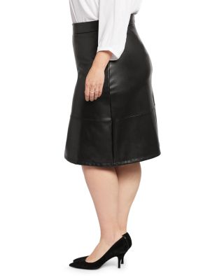 Faux-Leather A Line Skirt