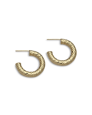 Jennifer Zeuner Lupe Textured Hoop Earrings in 18K Gold Plated Sterling Silver