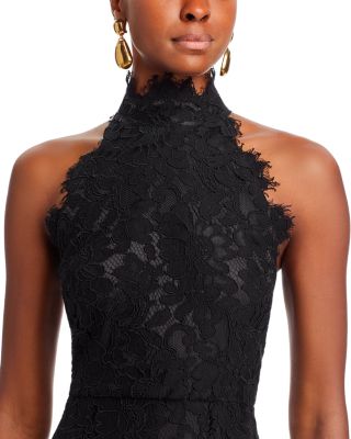 Halter Mock Neck Lace Dress