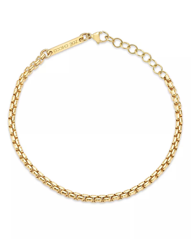 Zoe Chicco 14K Yellow Gold Heavy Metal Medium Box Link Chain Bracelet