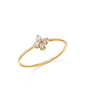 Zoë Chicco - 14K Yellow Gold Prong Diamonds Diamond Flower Ring