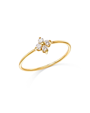 Shop Zoë Chicco 14k Yellow Gold Prong Diamonds Diamond Flower Ring