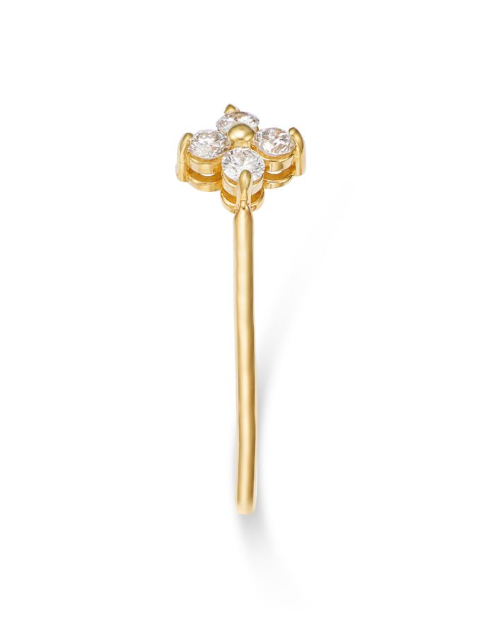14K Yellow Gold Prong Diamonds Diamond Flower Ring