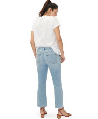 Under the Bump Crop Maternity Jean in Light Wash