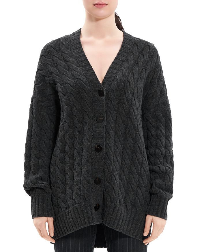 Theory Felted Cable Knit Long Cardigan | Bloomingdale's